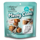 Natural Kitty Meaty Cube 100% Tuna & Anchovy Натуральное лакомство кубики из тунца и анчоусов ля котов и собак, 60 г