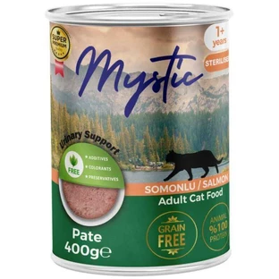 Mystic Pate Консервированный корм паштет с лососем для взрослых стерилизованных котов, 400 г