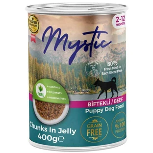 Mystic Jelly Консервований корм шматочки яловичини в желе для цуценят, 400 г