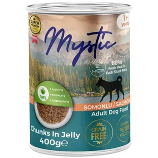 Mystic Jelly Консервований корм шматочки лосося в желе для собак, 400 г