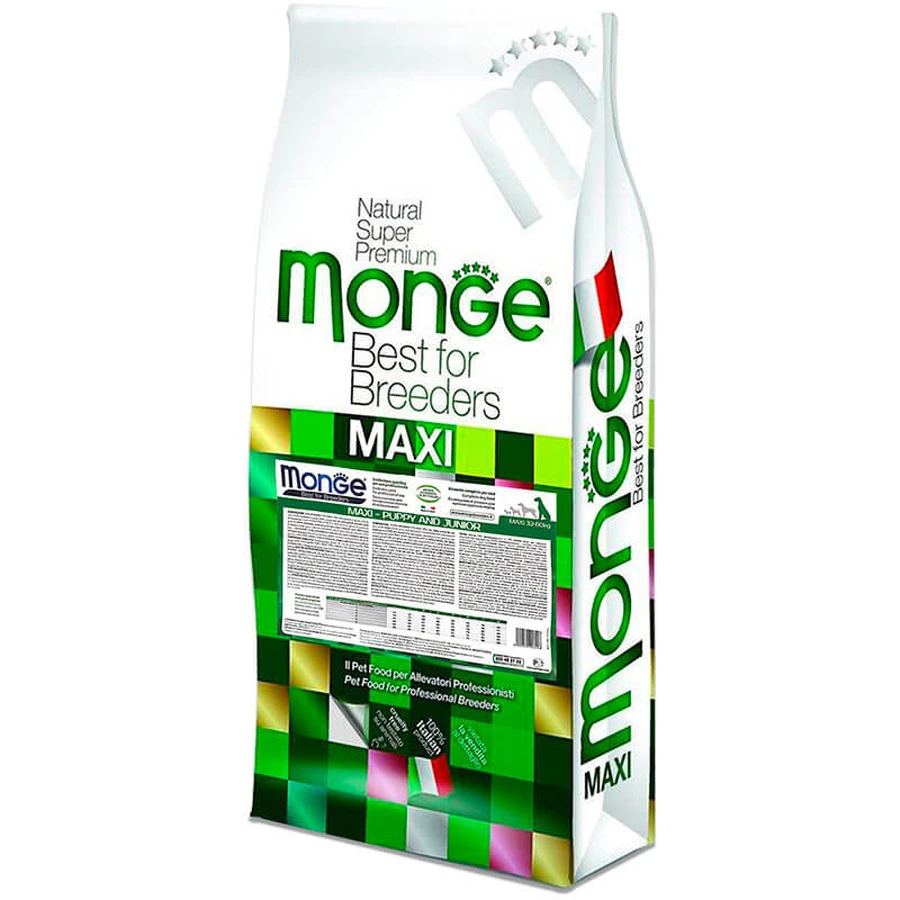 Monge Natural Superpremium Maxi Puppy & Junior Сухий корм з куркою та рисом для цуценят великих порід, 15 кг: ціни та характеристики
