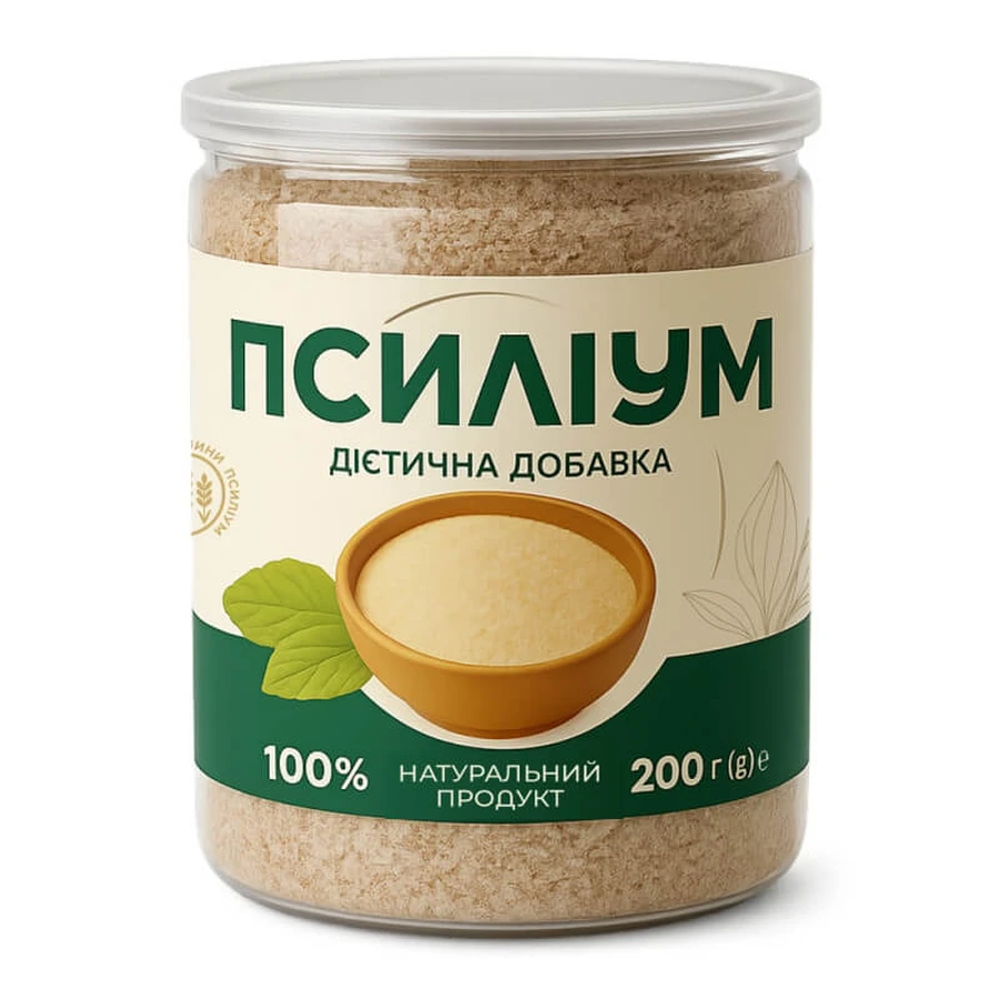 Псиліум порошок лушпиння насіння подорожника 200 г: ціни та характеристики