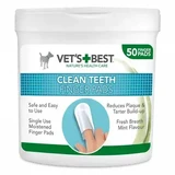 Ватные диски для чистки зубов для собак Finger Pads, 50 штук, Vet's Best