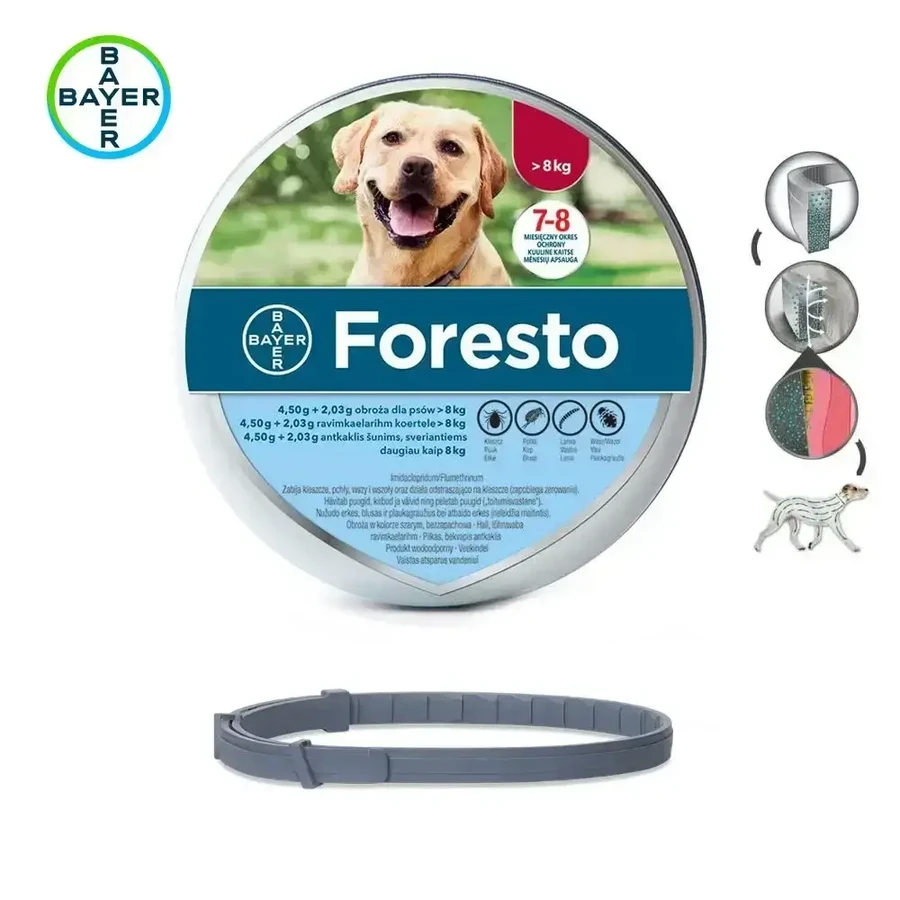 Нашийник Foresto Collar Антипаразитарний нашийник для великих собак, 1 шт, Bayer Vet: ціни та характеристики
