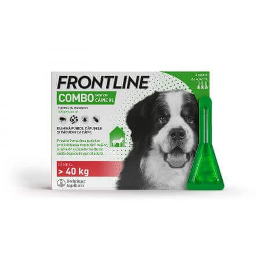 Frontline Combo Spot On Dog XL - зелена піпетка 4,05 мл, 3 піпетки, Frontline: ціни та характеристики