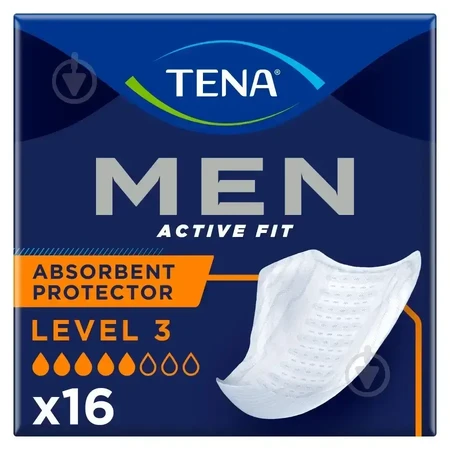 Tena Men Active Fit, анатомічні устілки для чоловіків, рівень 3, 20 штук: ціни та характеристики