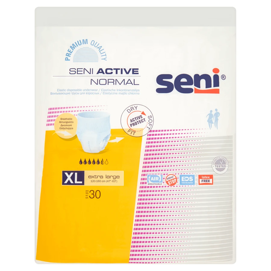 Seni Active Normal, впитывающие трусы, Extra Large, 120-160 см, 30 шт.: цены и характеристики