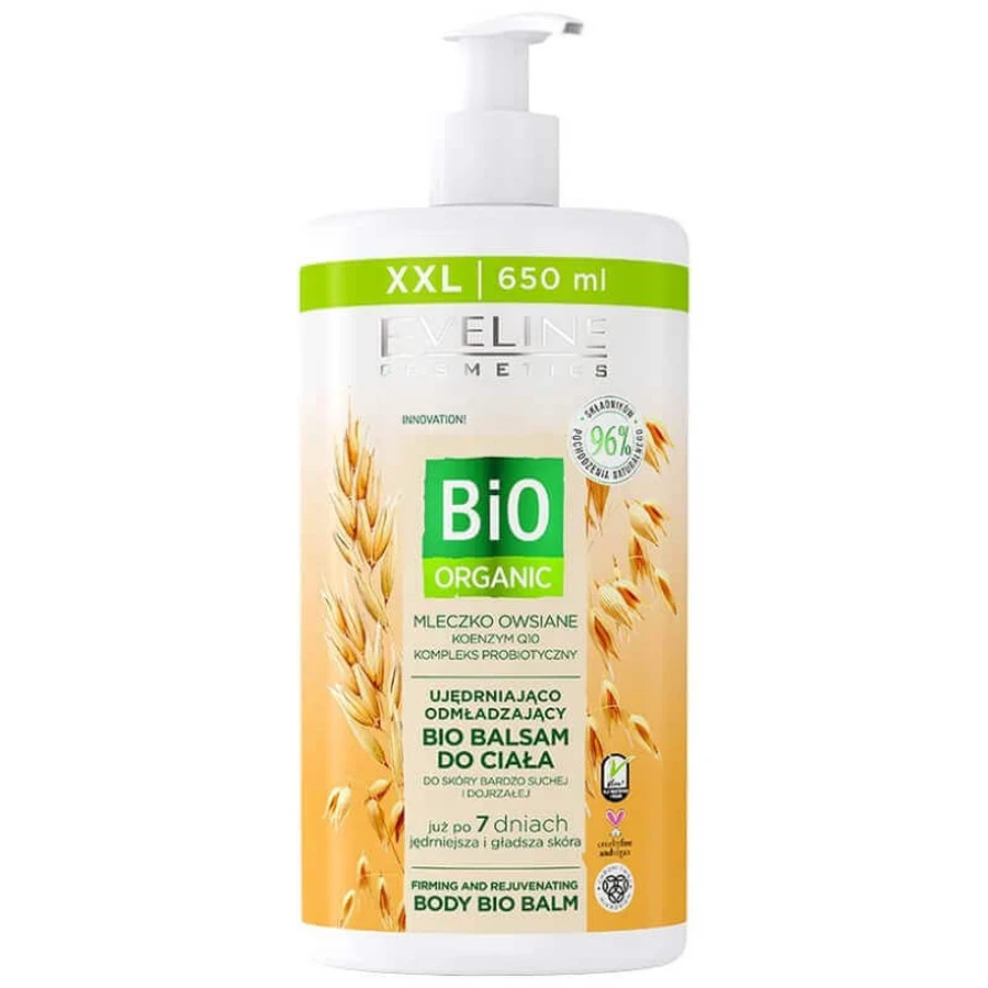 Eveline Cosmetics Bio Органічний, зміцнюючий та омолоджуючий лосьйон для тіла, вівсяне молочко, 650 мл: ціни та характеристики