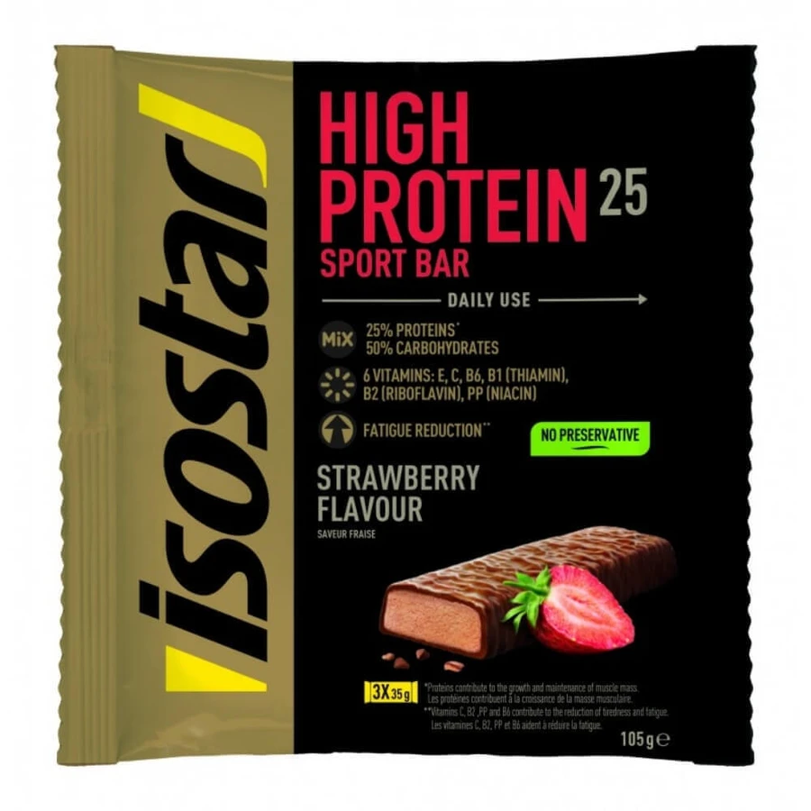 Протеиновый батончик High Protein Sport Bar со вкусом клубники, 3 x 35 г, Isostar: цены и характеристики