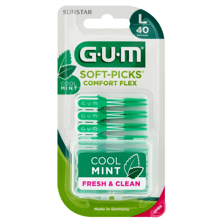 GUM Soft-Picks Comfort Flex, межзубные зубные щетки Cool Mint L, 40 шт.: цены и характеристики