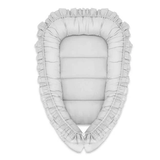 Baby Nest Royal Дитячий кошик з рюшами Baby Nest Royal, сірий, 55 х 75 см, MimiNu