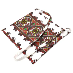 Бавовняна колядницька таця Baltic Bebe, 35 x 37 см, білий/зелений, Baltic Bebe