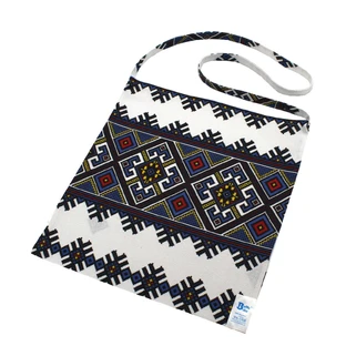 Бавовняна колядницька таця, 35 x 37 см, біла/блакитна, Baltic Bebe