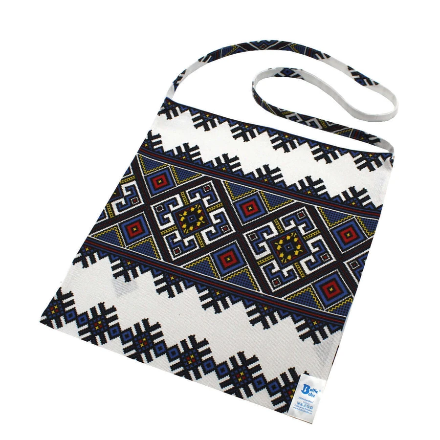 Бавовняна колядницька таця, 35 x 37 см, біла/блакитна, Baltic Bebe: ціни та характеристики