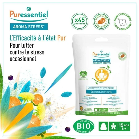 Puressentiel Ароматична гумка від стресу з органічними ефірними оліями x45: ціни та характеристики