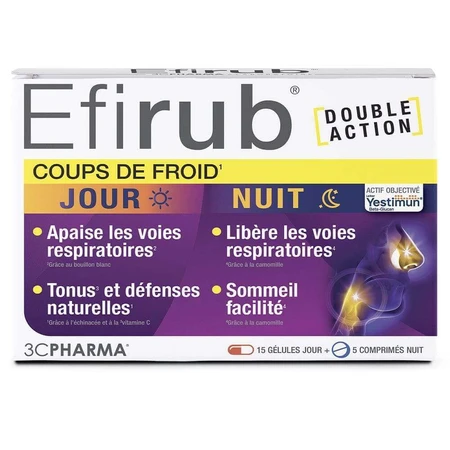 3C Pharma Efirub Cold Hits день и ночь 15 капсул день + 5 таблеток ночь: цены и характеристики