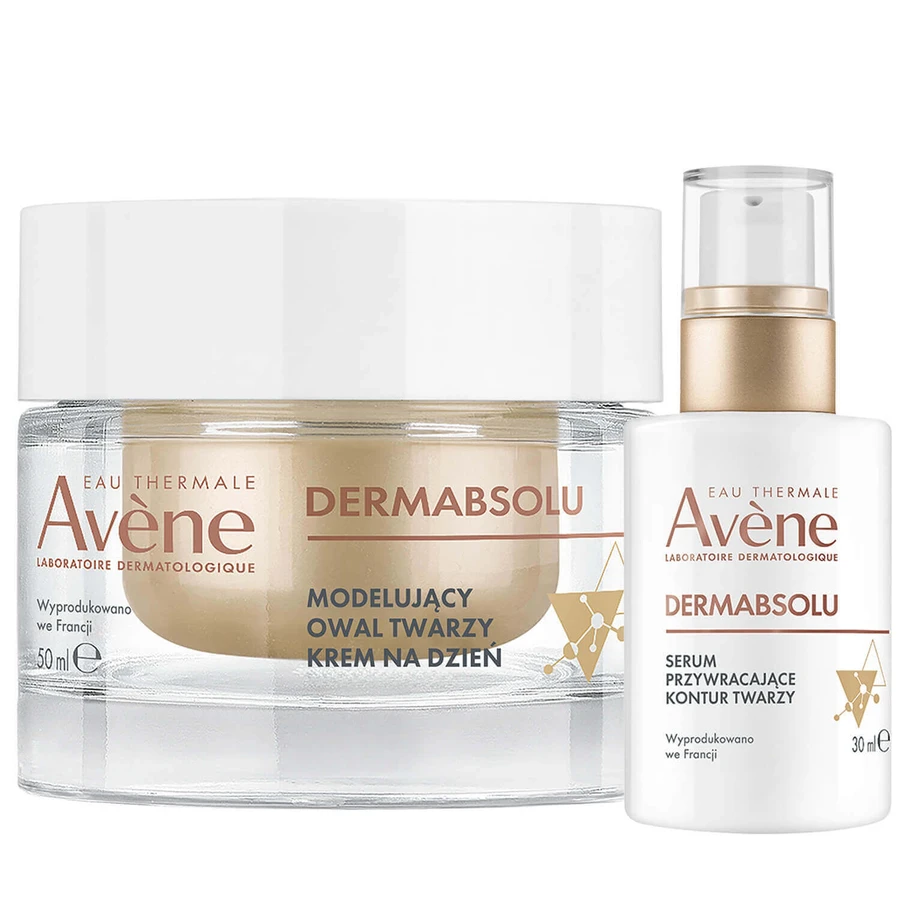 Набір Avene Dermabsolu, сироватка для відновлення контуру обличчя, 30 мл + денний крем для формування овалу обличчя, 50 мл: ціни та характеристики