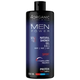 4Organic Men Power, натуральный гель для душа 3 в 1, Sport, 500 мл