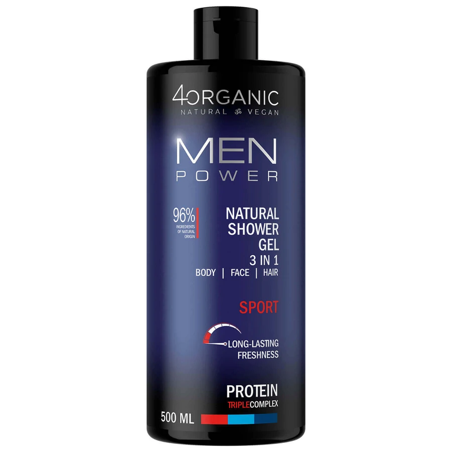 4Organic Men Power, натуральный гель для душа 3 в 1, Sport, 500 мл: цены и характеристики