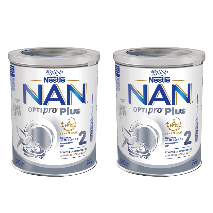 Набір Nestle NAN Optipro Plus 2 HMO, молочні суміші для дітей старше 6 місяців, 2 по 800 г: ціни та характеристики