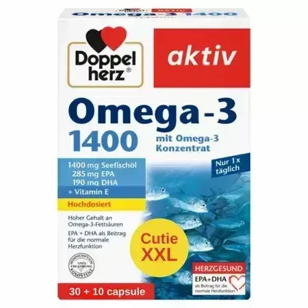 Омега 3 1400 мг, 30 + 10 капсул, Doppelherz: ціни та характеристики