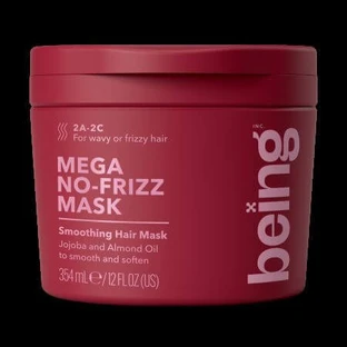 Маска для кучерявого та неслухняного волосся Mega No Frizz Masque, 354 мл, Being