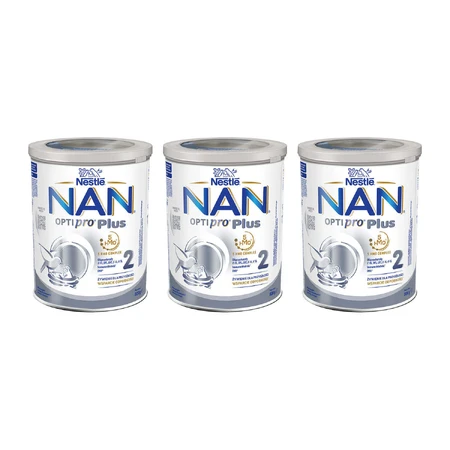 Nestle NAN Optipro Plus 2 HM-O, дополнительное молоко для детей старше 6 месяцев, 3 x 800 г.: цены и характеристики