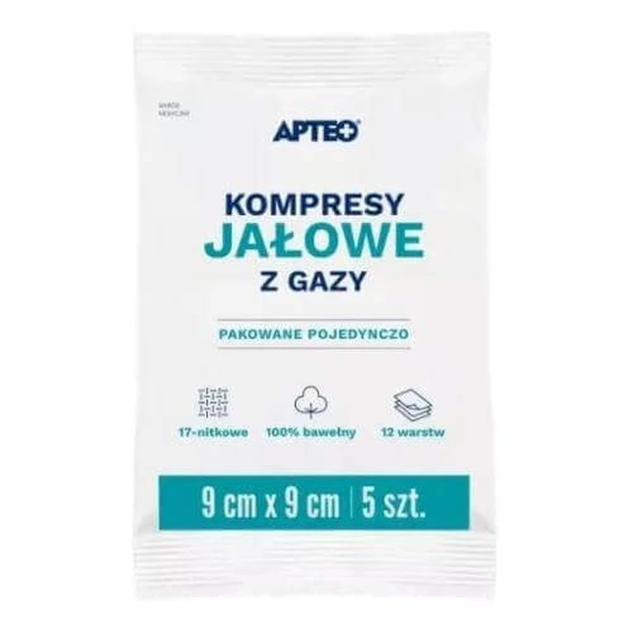 Марлеві тампони APTEO CARE стерильні 9х9 см, 5 шт.: ціни та характеристики