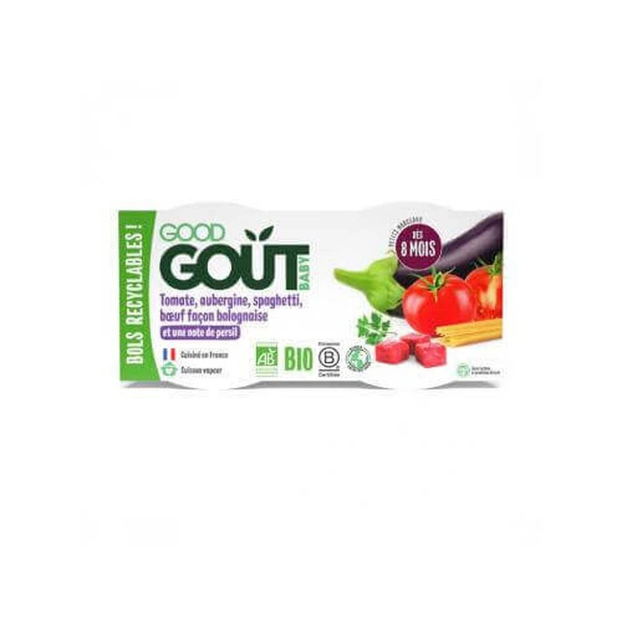 Good Gout БИО Спагетти с баклажаном и говядиной, 2х190г: цены и характеристики