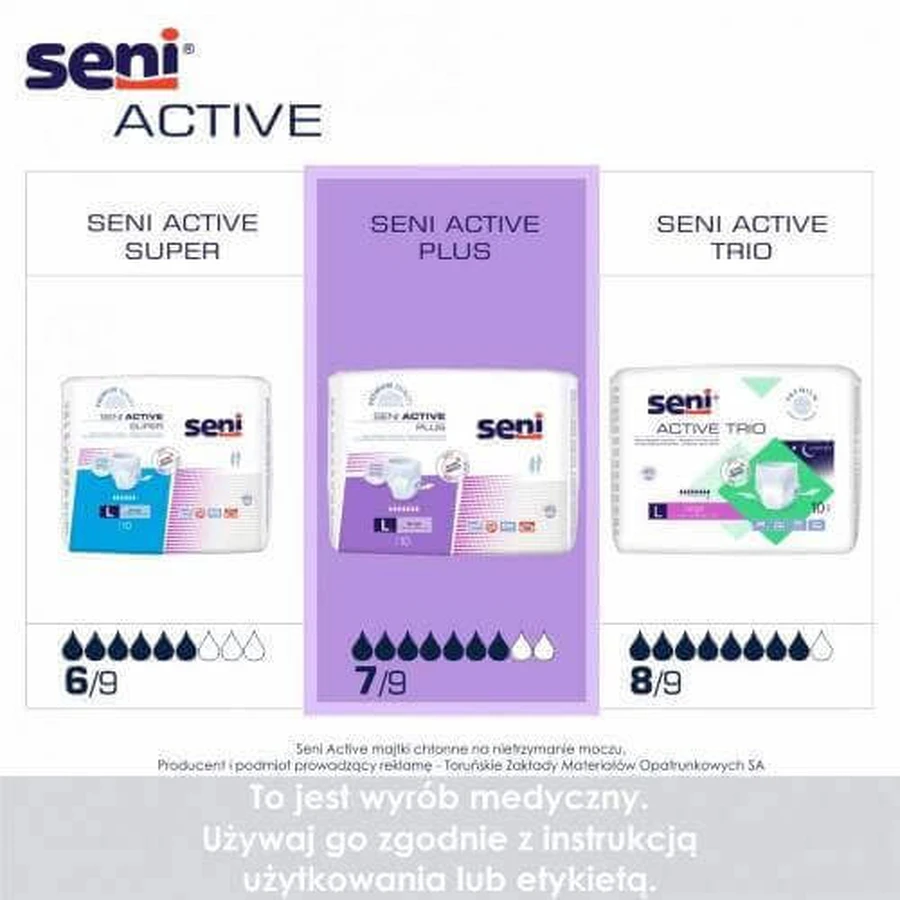 SENI ACTIVE PLUS XL, 10 шт. - Эластичные впитывающие трусы: цены и характеристики