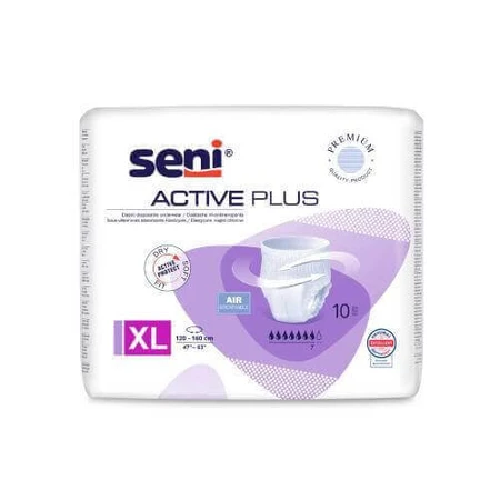 SENI ACTIVE PLUS XL, 10 шт. - Эластичные впитывающие трусы: цены и характеристики