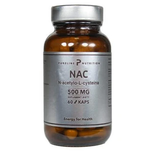 Pureline Nutrition NAC N-ацетил-L-цистеин 500 мг, 60 капсул