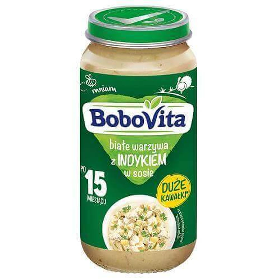 BoboVita Белые овощи с индейкой в соусе 15м+, 250 г: цены и характеристики