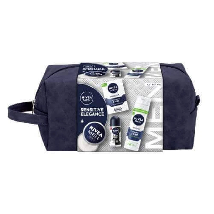 NIVEA MEN Sensitive Set Бальзам після гоління, 100 мл + Заспокійлива піна для гоління, 200 мл + Крем для обличчя та тіла для чоловіків, 75 мл + Антиперспірант-ролик, 50 мл: ціни та характеристики