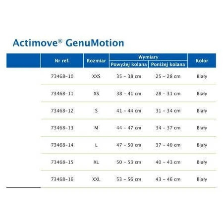 Actimove Professional Line Медичний компресійний стабілізатор колінного суглоба XXS білий: ціни та характеристики