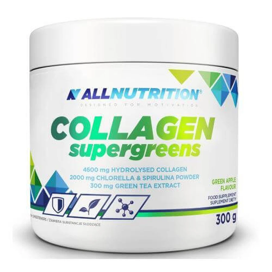 Allnutrition Коллаген Supergreens со вкусом зеленого яблока, 300 г: цены и характеристики