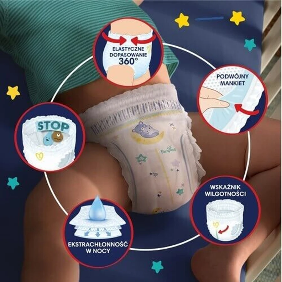 Нічні трусики Pampers 5 12-17кг, 22шт: ціни та характеристики