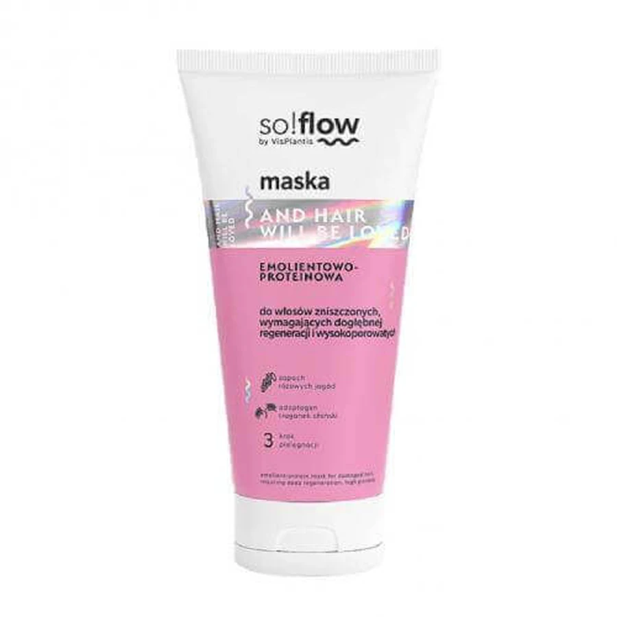 so!flow by Vis Plastis Эмолентно-протеиновая маска для поврежденных волос, 200 мл: цены и характеристики