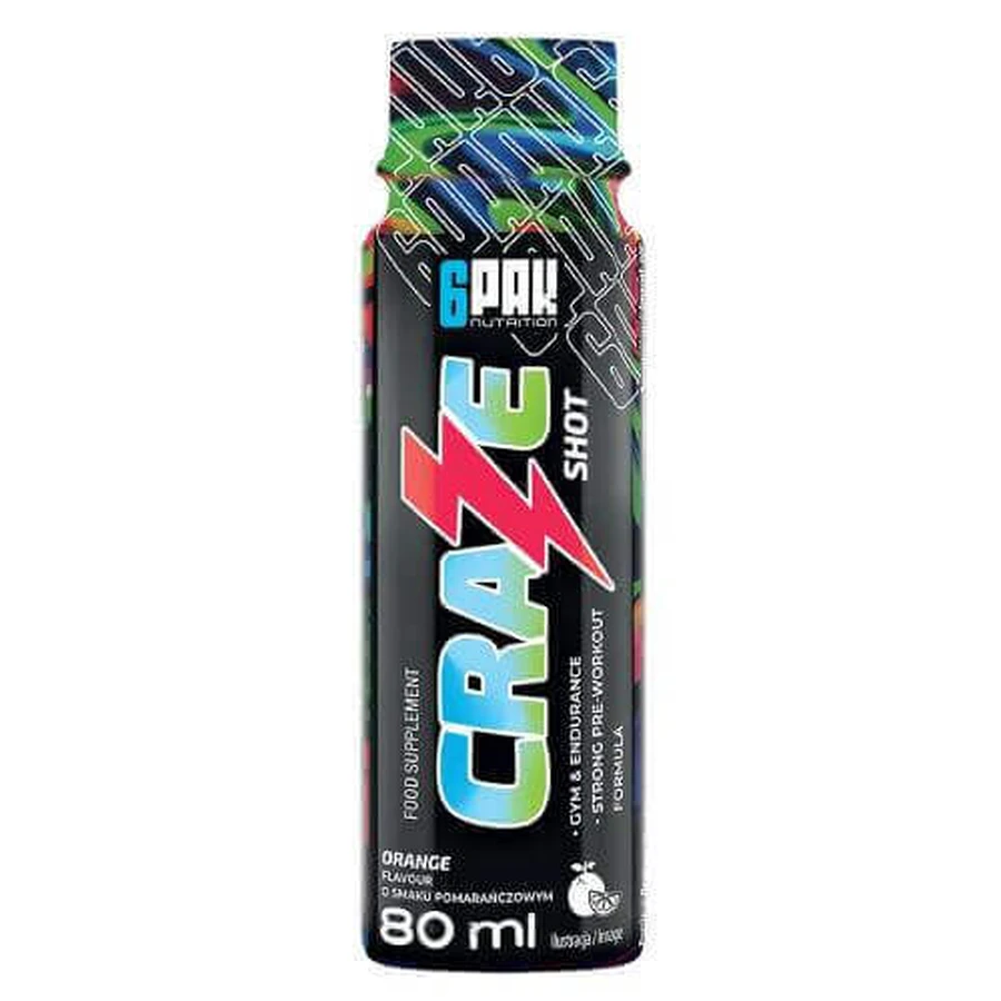 6Pak Nutrition Craze Shot orange, 80 мл: цены и характеристики