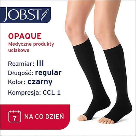 Довгі компресійні гольфи JOBST OPAQUE CCL1 чорні, розмір 3 OP: ціни та характеристики