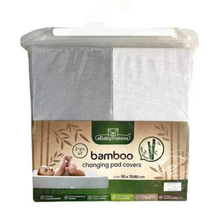 Накидка на пеленальний столик BabyMatex BAMBOO 50x70/80 біло-сіра, 2 шт.: ціни та характеристики