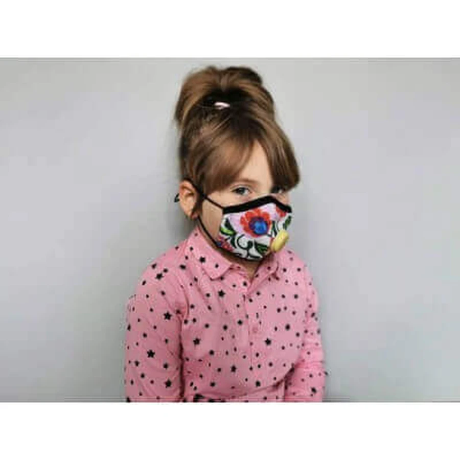 Детская защитная маска для детей łowickie patterns-white +1 фильтр 4-7 лет: цены и характеристики