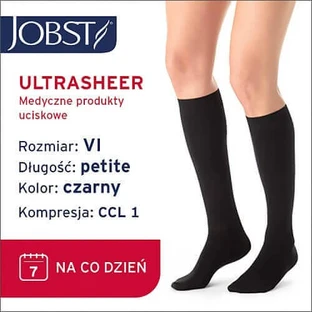 JOBST ULTRASHEER Короткі компресійні шкарпетки CCL1 чорні, розмір 6 ZP