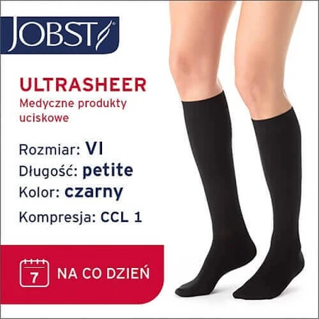JOBST ULTRASHEER Короткі компресійні шкарпетки CCL1 чорні, розмір 6 ZP: ціни та характеристики