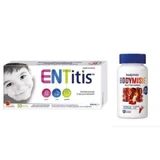 Набор ENTitis для сосания клубника, 30 пастилок + желейные конфеты Bodymax Bodymisie со вкусом колы, 60 шт.