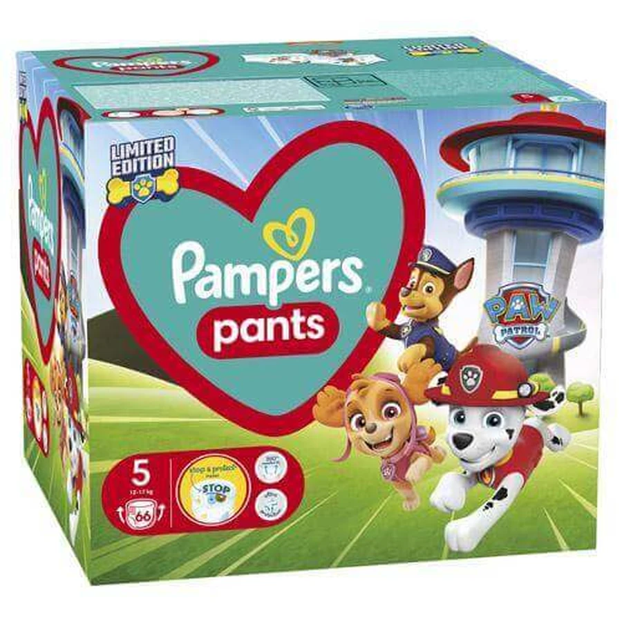 Подгузники Pampers Baby Dry Pants размер 5 Psi Patrol, 66шт: цены и характеристики
