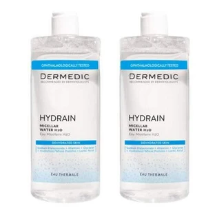 Dermedic Hydrain 3 Hialuro, мицеллярная жидкость H2O, 500 мл + 500 мл