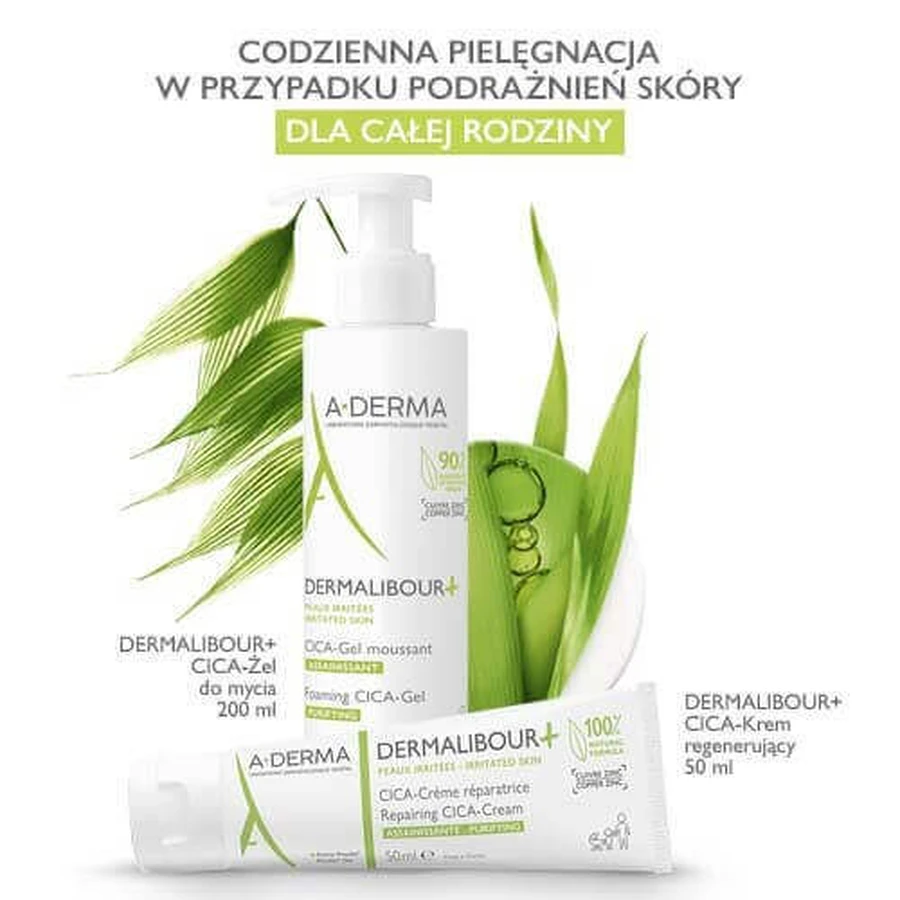Набор A-DERMA DERMALIBOUR+ CICA гель для умывания, 200 мл + регенерирующий крем, 50 мл: цены и характеристики