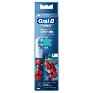 Сменные насадки Oral-B Pro Kids 3+ Superior Cleaning для электрических зубных щеток Spider-Man, 4 шт.