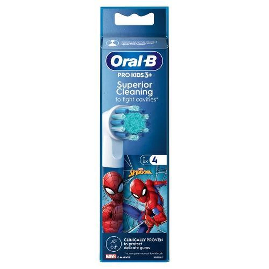 Сменные насадки Oral-B Pro Kids 3+ Superior Cleaning для электрических зубных щеток Spider-Man, 4 шт.: цены и характеристики